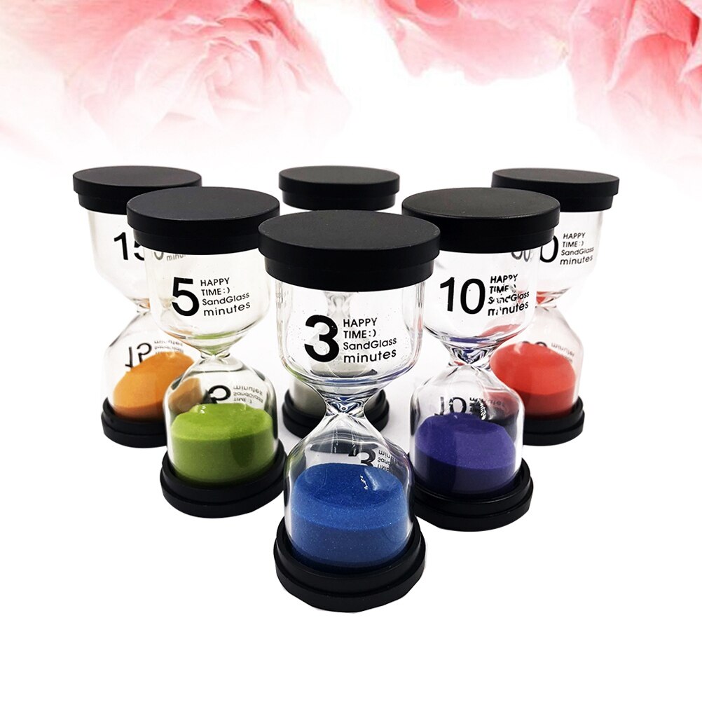 6 Stck Sanduhr einstellen Minuten Kompakte Sanduhr Timer Sand Uhr Dekoration Kunststoff Sanduhr Heimat Dekor Party Dekor freundlicher