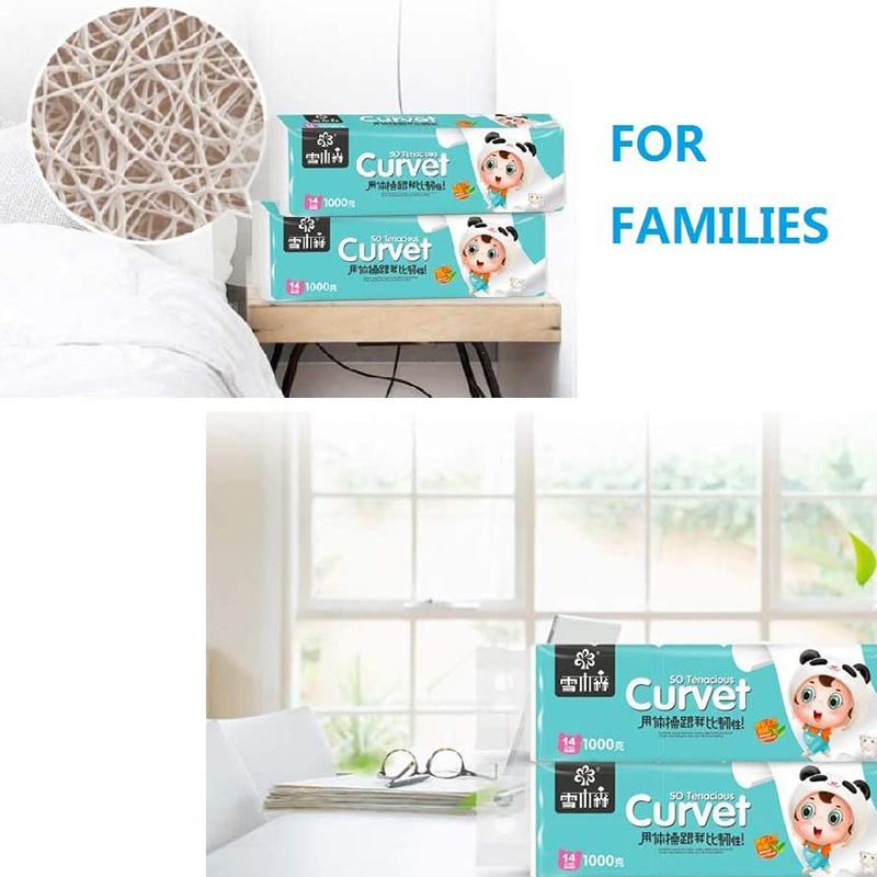 4 lags 14 ruller papirhåndklæder blødt toiletpapir husholdningspapir rulle silkepapir rulle papir sikkerhed til badeværelse køkken