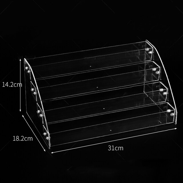 5/6/7 Lagen Acryl Nagellak Display Organisator Plank Clear Cosmetische Display Rack Holder Frame Sieraden Stand Opbergdoos: 4 Tiers