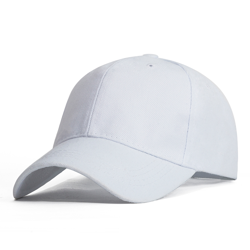 Truenjoy klassisk ensfarvet kvinders baseball cap mænd afslappet snapback hip hop cap hat udendørs sport hat unisex: Hvid