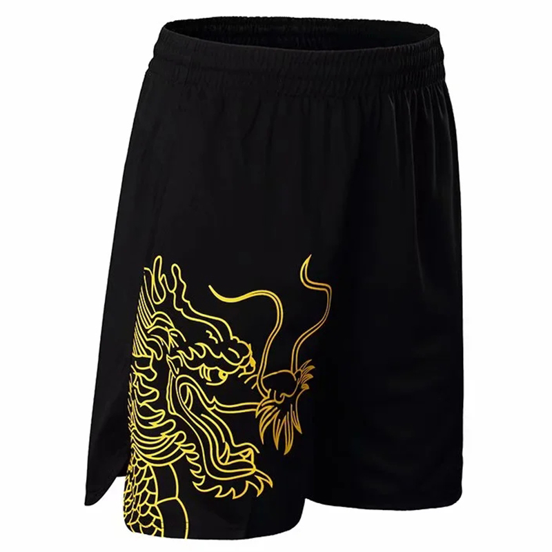 Kinesiske dragon shorts mænd løber hurtigt tør træning bodybuilding gym shorts sport jogging lomme tennis trænings shorts