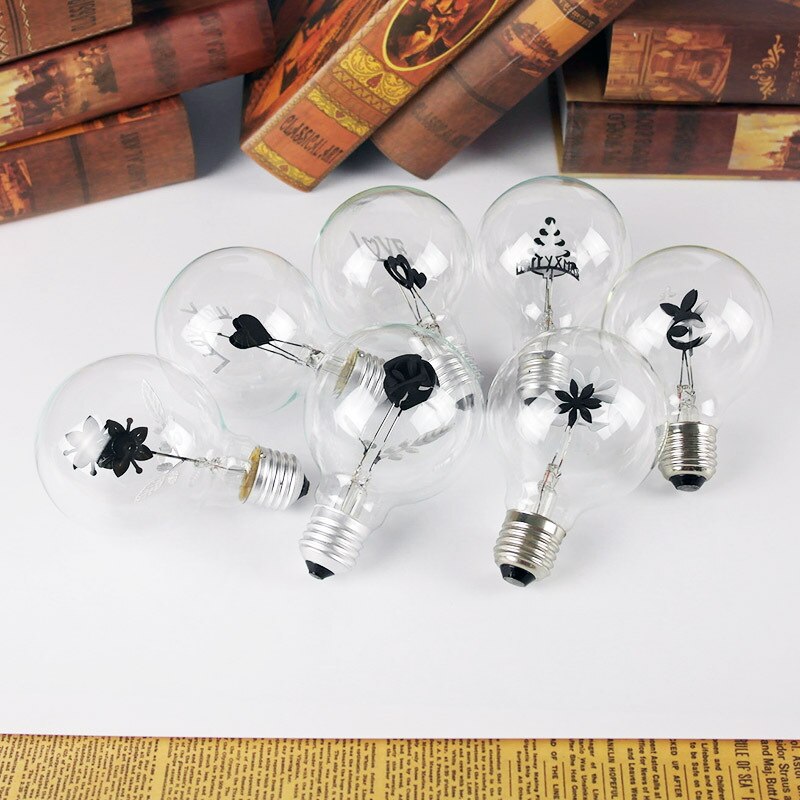 Retro Edison Bulb E27 Soft Spiral LED Filament Bulb Ampoule Vintage Lamp Loving Heart Filament Decoration Home 220V 3W