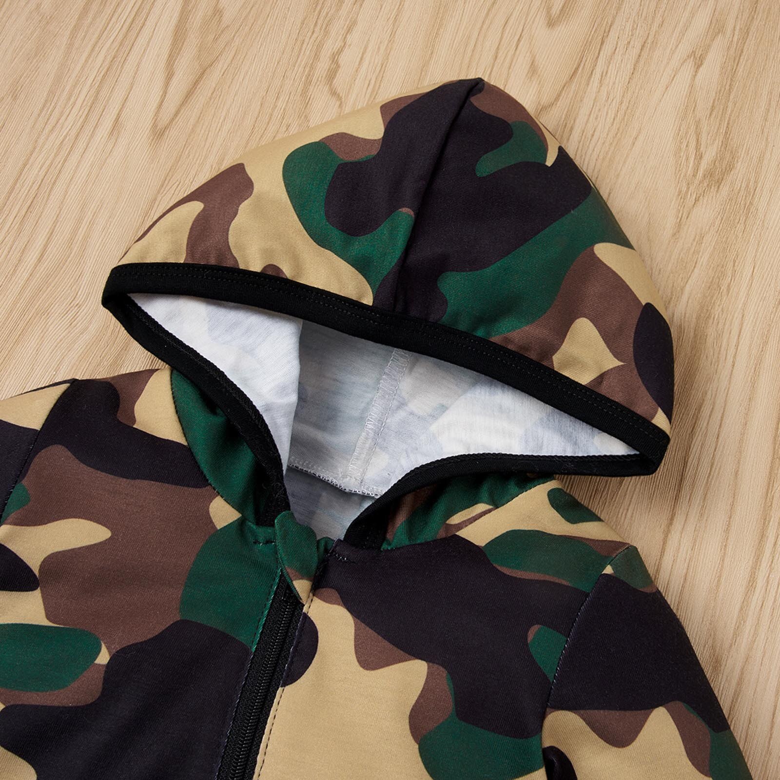 Bata infantil para bebé, niño y niña, de invierno, manga larga, abrigo de camuflaje con cremallera, chaqueta con capucha, pelele, ropa de bebé