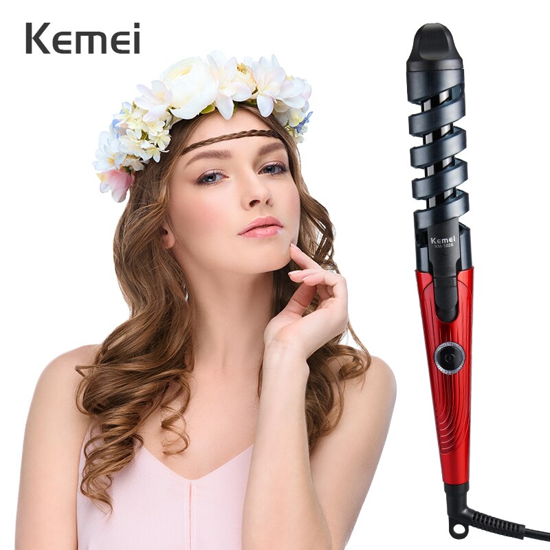 Rizador de pelo eléctrico para mujer, tenacillas en espiral, cerámica, turmalina, herramienta de estilismo DIY, 38D