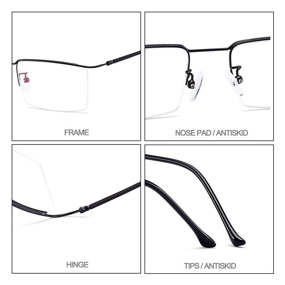 Gmei Optical Ultralight Titanium Alloy Glasses Frame Square Eyewear Flexible Temple Legs IP Electroplating Y2533