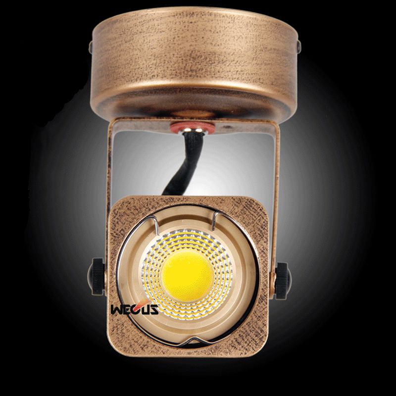 Retro LED Surface-Mounted Holofotes, Europeu e Americano Sala, TV Fundo, Luzes de parede, Loja de roupas, Track Lights