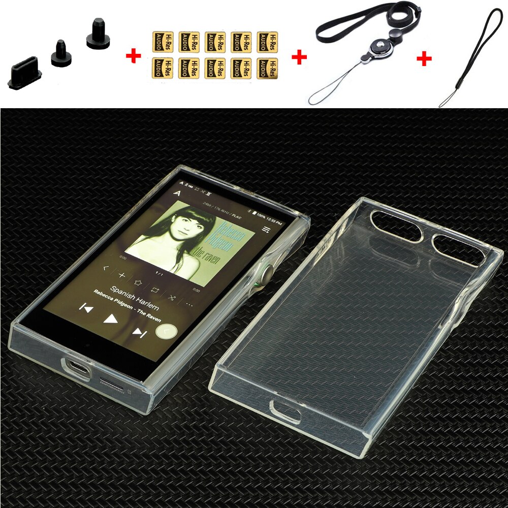 Soft Crystal Clear Tpu Skin Case Cover Voor Iriver Astell &amp; Kern Een &amp; Futura SE200 Met Zachte Pet Screen protector: Clear with dust plug