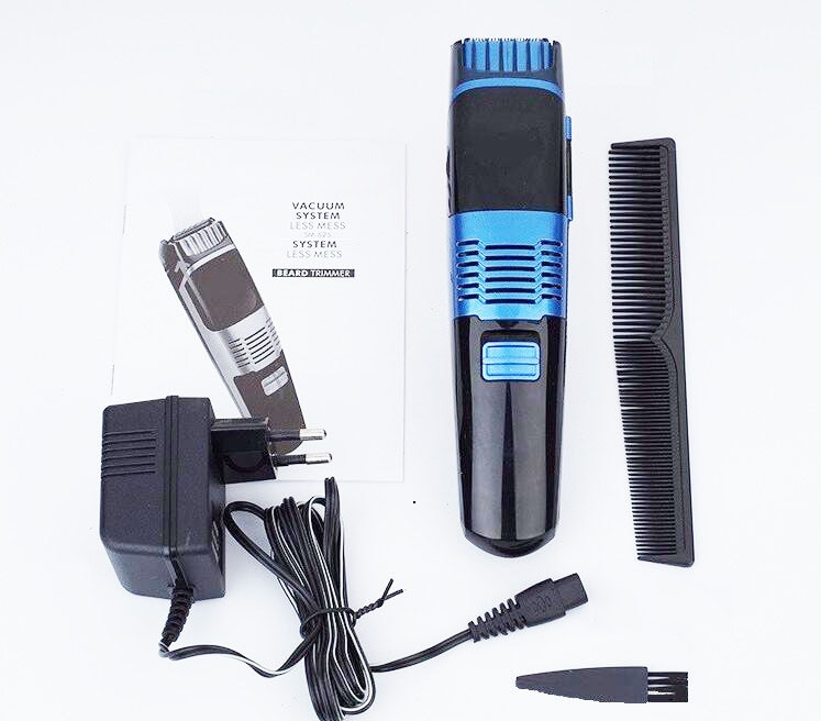 Vakuum skægtrimmer til mænd trimer overskæg elektrisk barbering skægklipper hårklippemaskine juster 0.5-18mm