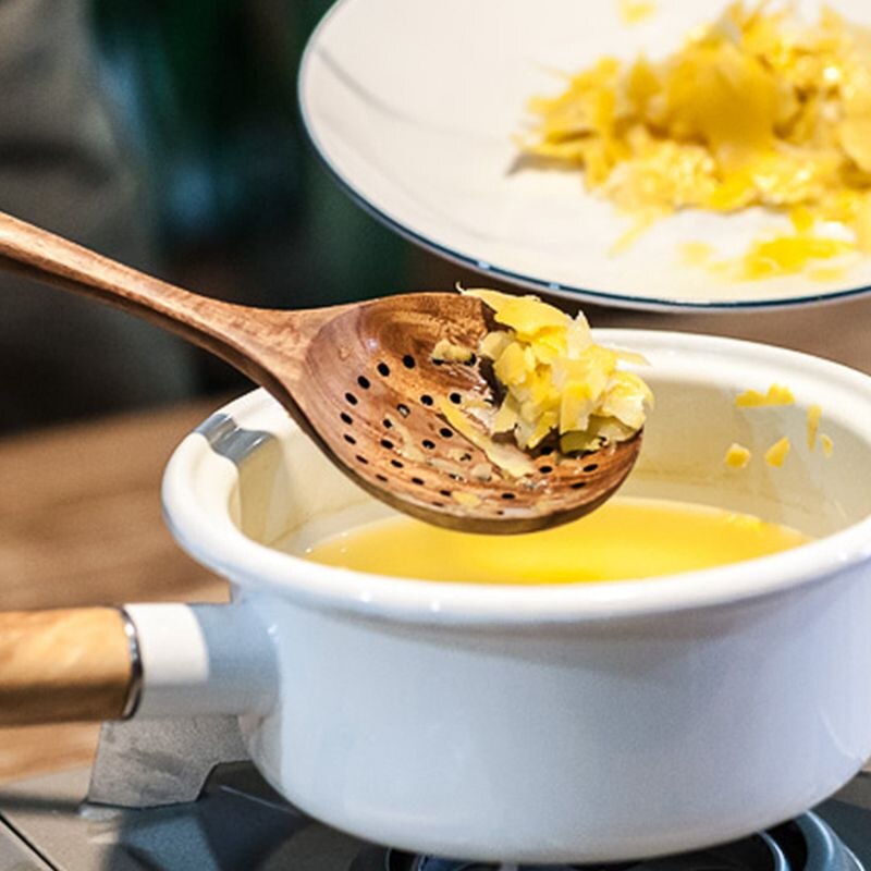 Teak Wood Spoon Long Handle Spoon Ladle Big Rice Paddle Wooden Cooking Spoon Skimmer Scoop Wooden Kitchen Utensils