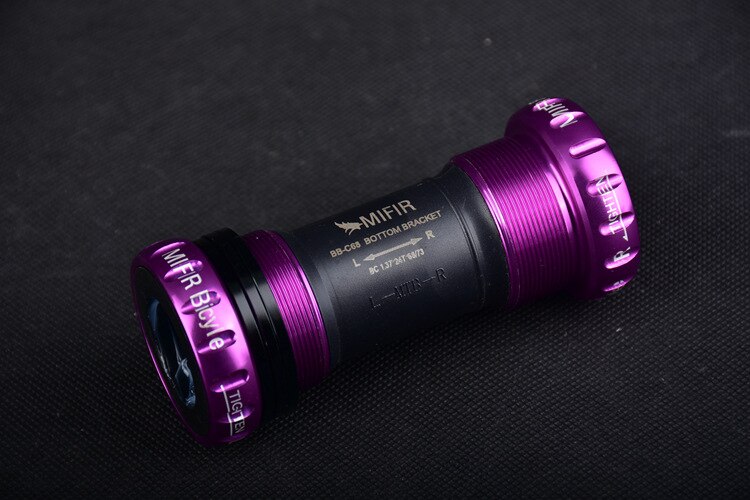 BB-C68 Ordinary Bottom Bracket Road Bicycle Bearing Axis Bottom Bracket Mountain Bike Bottom Bracket Bike Parts: Screw Purple