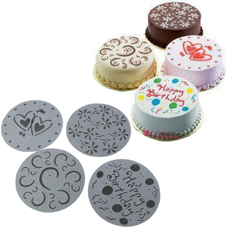 4 Pcs/Set Cake Spray Mold Happy Birthday Flowers H... – Vicedeal