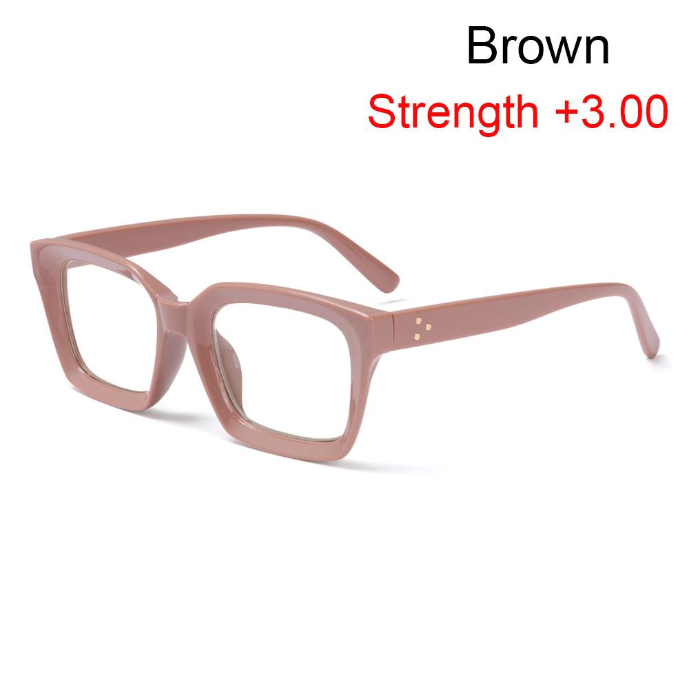 Oversized Square Reading Glasses Men Women Large Frame Presbyopia Eyeglasses Diopter +1.0~+4.0: green / +25