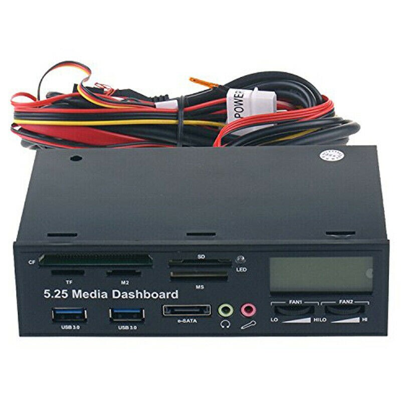PYMH 5.25 Inch USB 3.0 PC Front Panel Media Dashboard Card Reader HUB SATA PCIE PCE-E