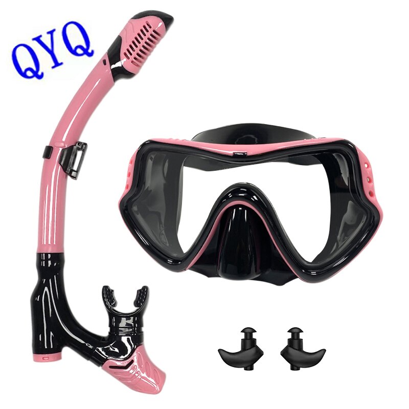 QYQ Tauchmaske, professionelle Schnorchel-Tauchmaske und Schnorchelbrille, Brille, Tauchen, Schwimmen, leichtes Atemschlauch-einstellen, Schnorchelmaske: Licht Gelb