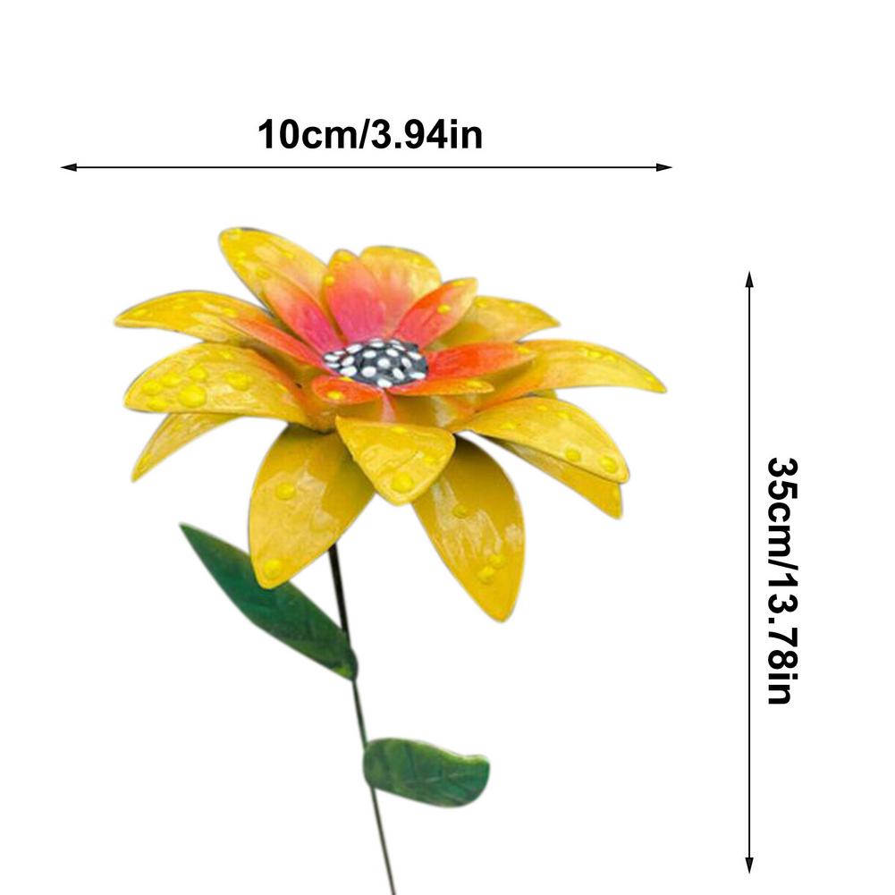 Outdoor Artificial Metal Flower Decor Garden Lawn Simulation Flower Flower Pot Terrace Metal Art Crafts Garden Decor Stakes