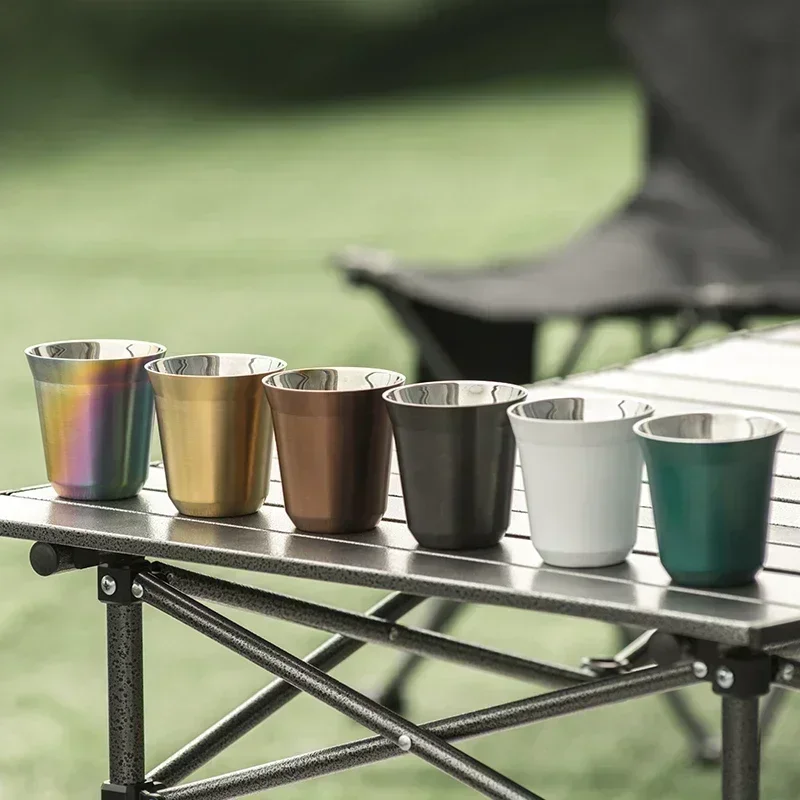 80/160/250 ml Outdoor Camping Espresso Becher Verdickt 304 Edelstahl Doppel Wand Isolierung Kaffee Tasse Tee tasse