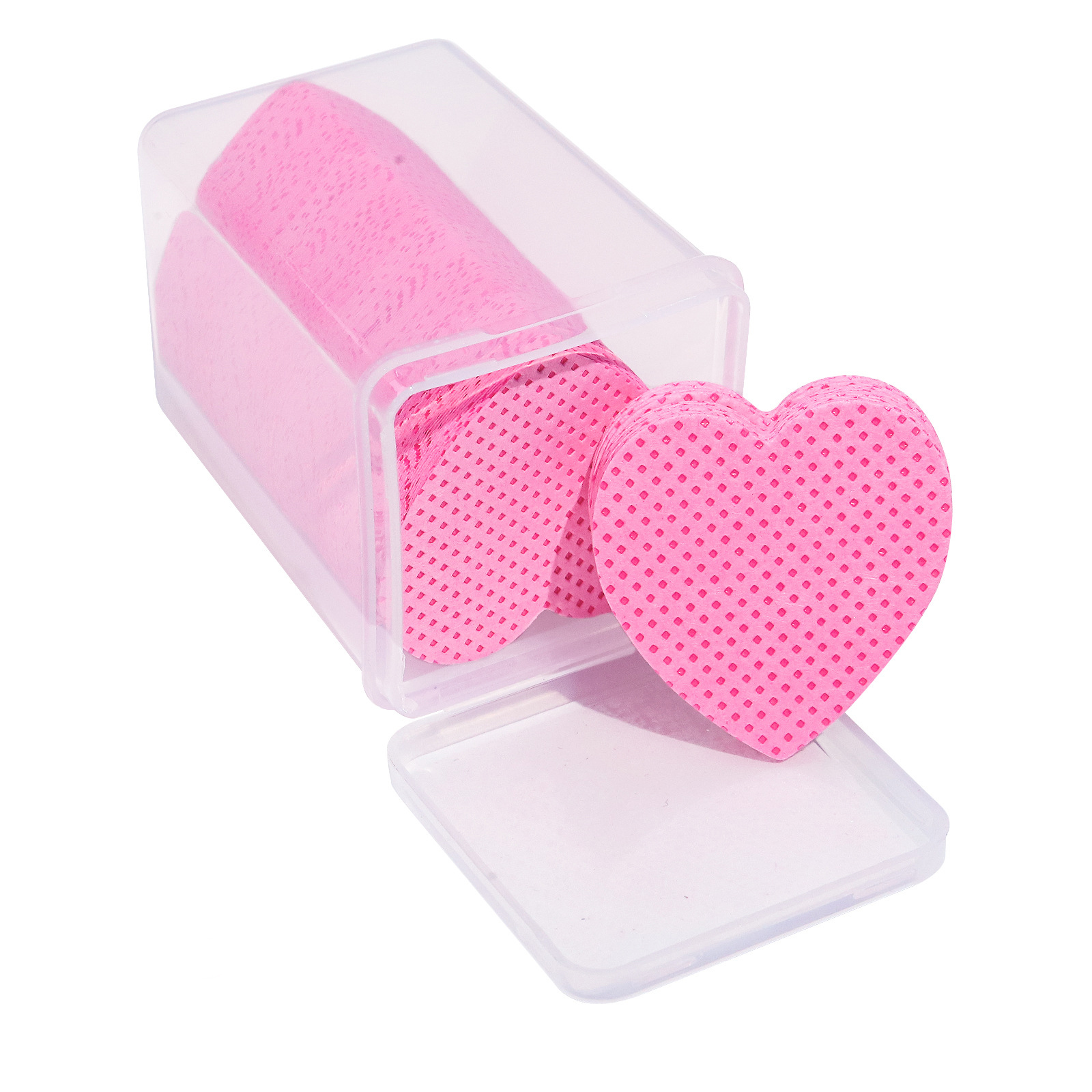 200 Uds. Toallitas para uñas sin pelusa, almohadilla de algodón para quitar esmalte de uñas, herramientas de limpieza de maquillaje de Gel UV con forma de corazón: Rosa