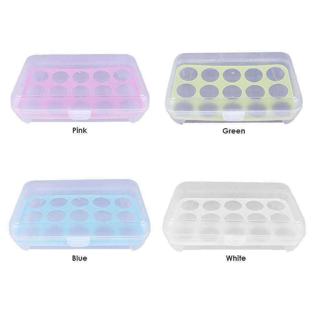 15 Grid Plastic Storage Box Egg Holder Egg Food Cartons for Refrigerator Kitchen Portable Picnic Egg Carton