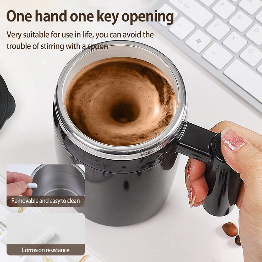 380ML Electric Mixing Cup Self Stirring Mug Magnetic Coffee Mixer Rechargeable Rotating Mug Milk Powder Blender Touch Switch