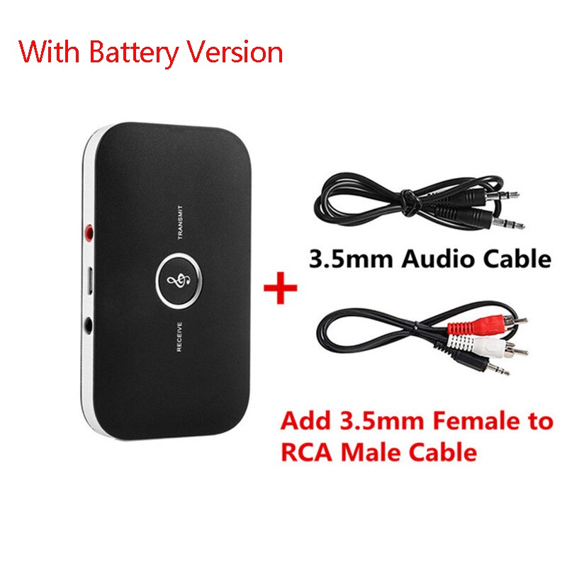 VIKEFON Bluetooth 5.0 Audio Transmitter Receiver RCA 3.5mm AUX Jack USB Dongle Music Wireless Adapter For Car PC TV Headphones: Red