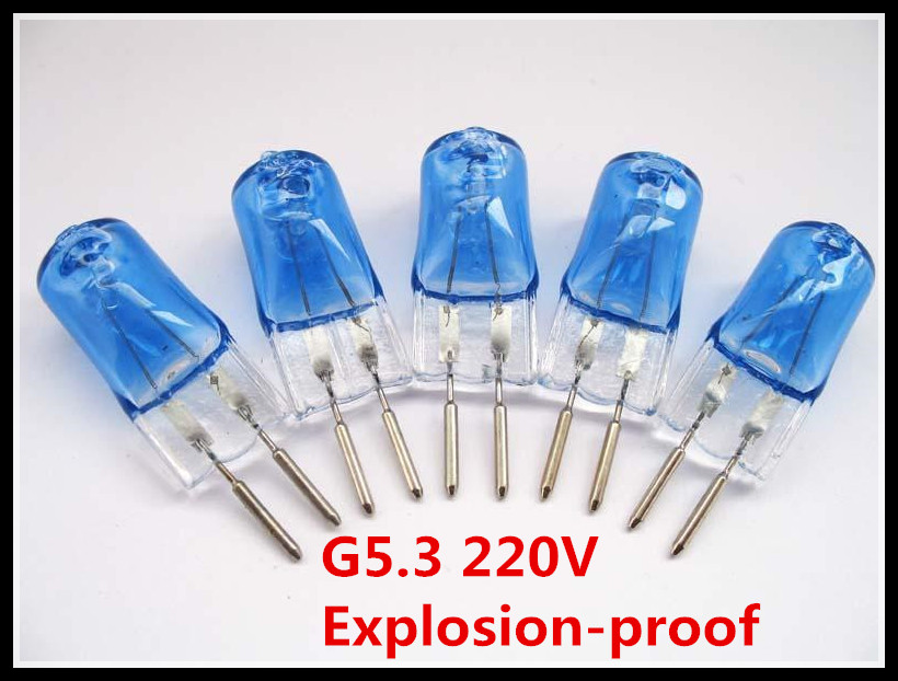 220V 35W G5.3 Blauw-Plated Explosieveilige Halogeen Lamp Kralen Kristallen Lamp Aromatherapie Lamp