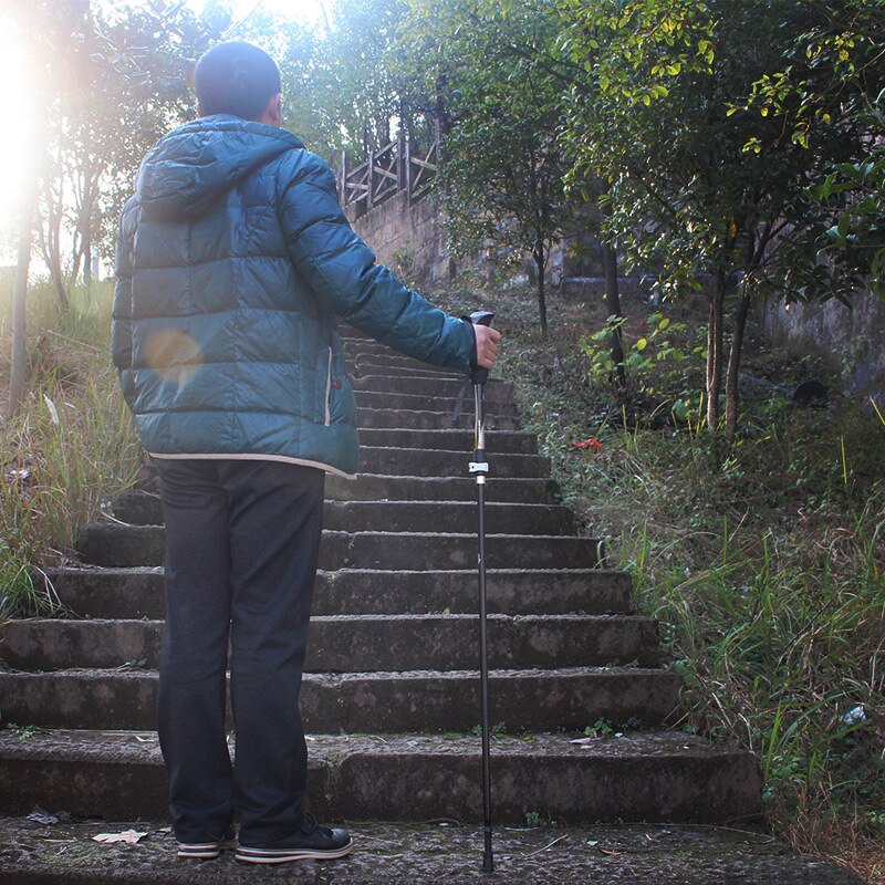 Newest Outdoor Hiking Walking Sticks Durable Trekking Nordic Walking Mountain Climbing EVA Handle Locking Alpenstock