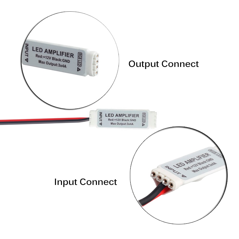 4/5/6 pin rgb rgbw kontrolleren ledet forsterker  dc 5v 12v 24v ledet stripe signal repeater tilbehør til rgb rgbw rgb + cct stripe jq