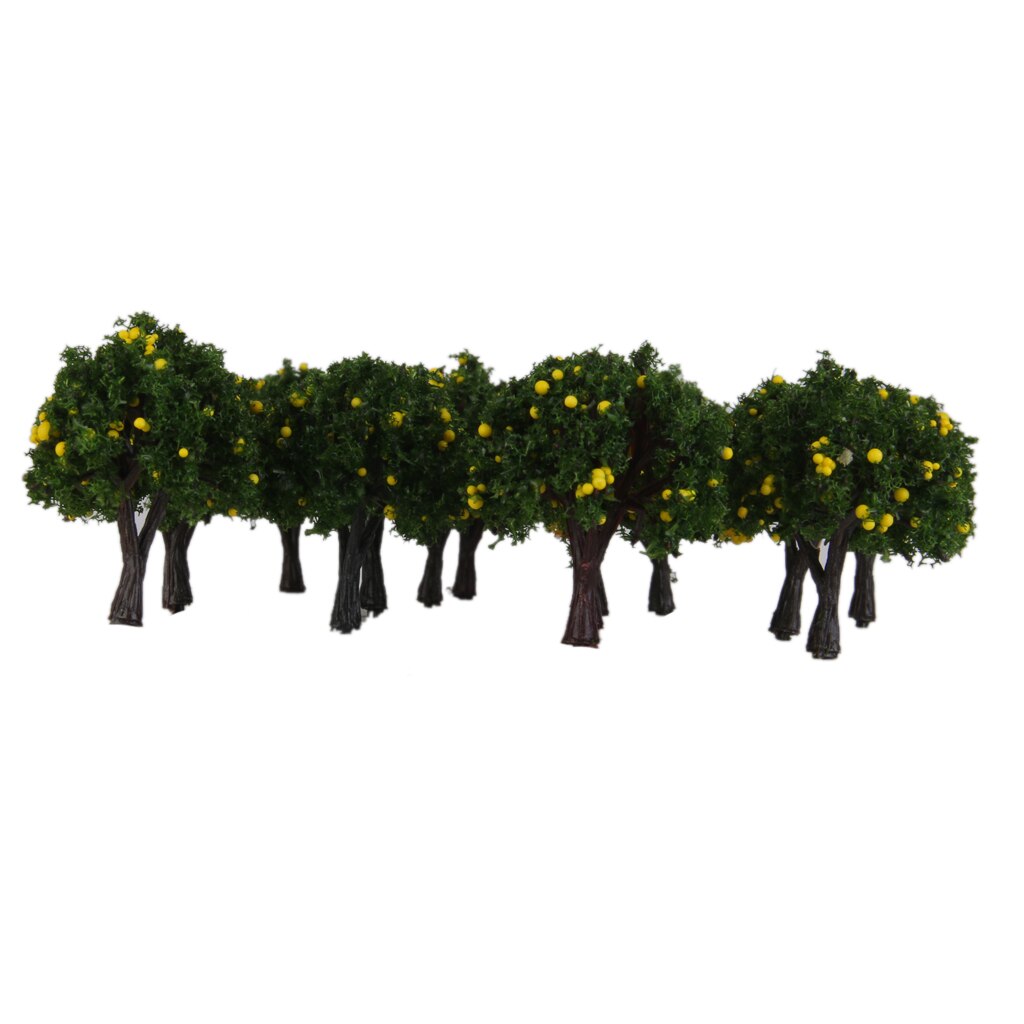 Lot 20 Yellow Fruits Tree Model Train Farm Orchard Diorama Scenery Z 1/300