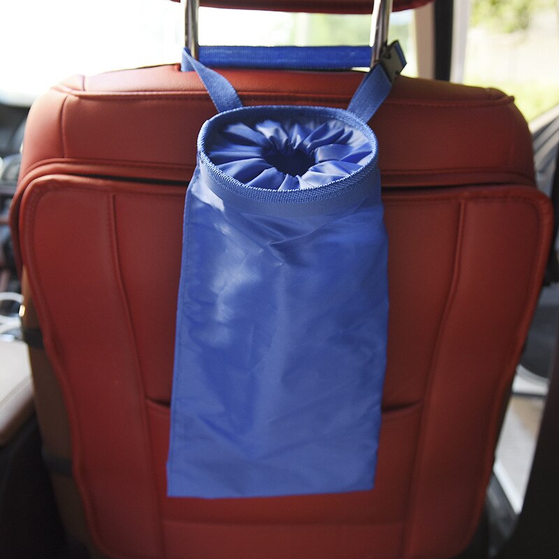 1pc Auto bolsas de almacenamiento portátil Auto cubo de basura polvo basura puede caja de estuche protector: Azul