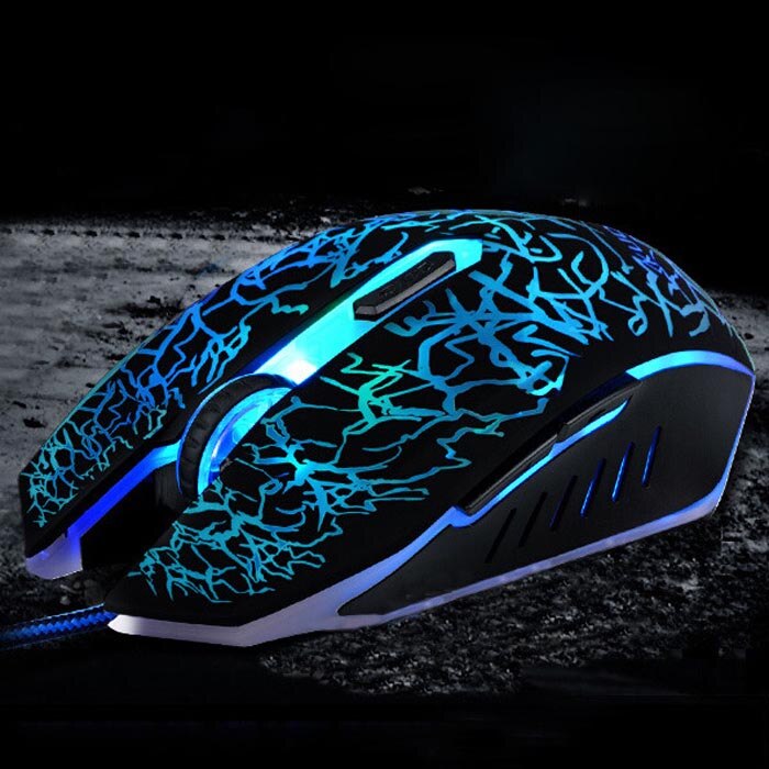 Gaming Mouse Wired Computer Mouse Gamer Colorful Crack Backlight 4000DPI Optical Mice Wired Mouse for PC Laptop