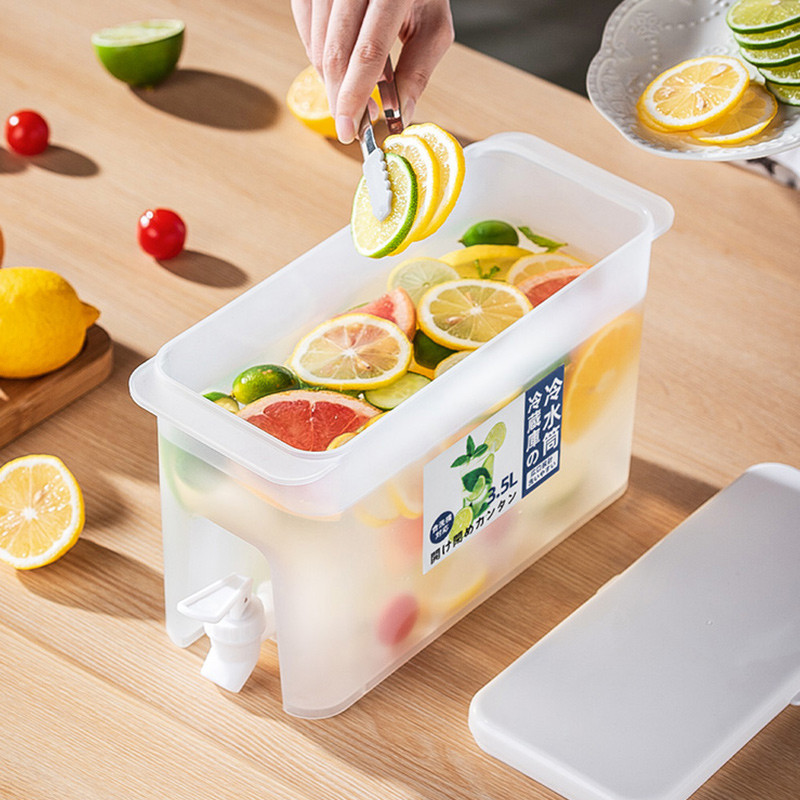 Kallvattenkokare 3.5/5l med kranvattenkanna lemonadbehållare dryckesdispenser för kylskåp dryckesdispenser vattenhink