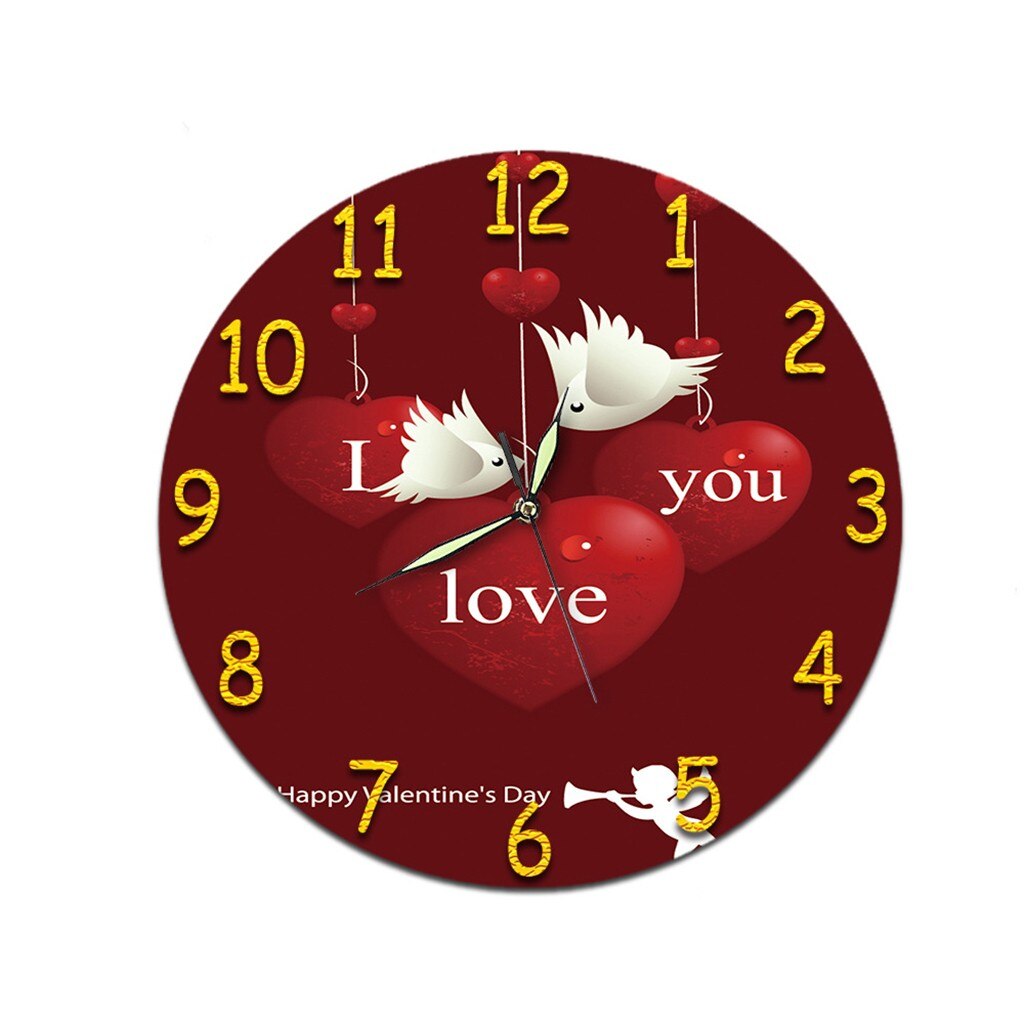 Valentine's Day Living Room Digital Wall Clock Acrylic Mute Clock Digital Wall Clock Acrylic Silent Stereo: D