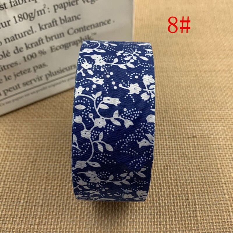 10 yardas de flores impresas algodón gasa telas borde cinta para manualidades de costura hágalo usted mismo diagonal encuadernación tela embalaje Decoración: 8
