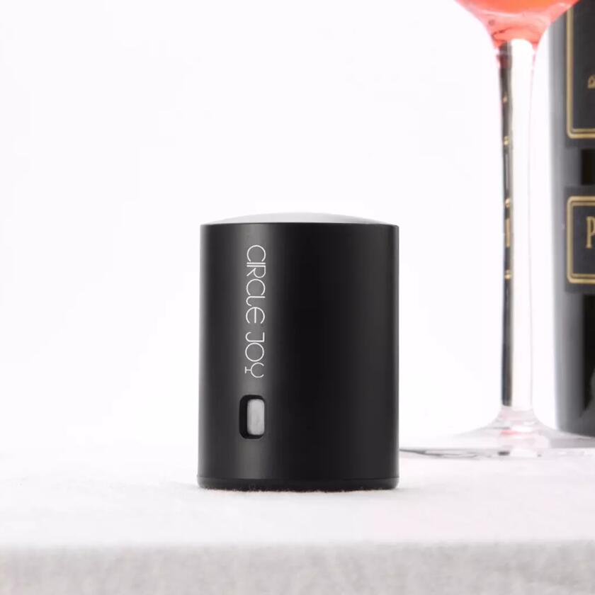 Youpin circle Smart Wine Stopper Stainless Steel Vacuum Memory Wine Stopper Electric Stopper Wine Corks chain brand-Circle Joy: ABS Black