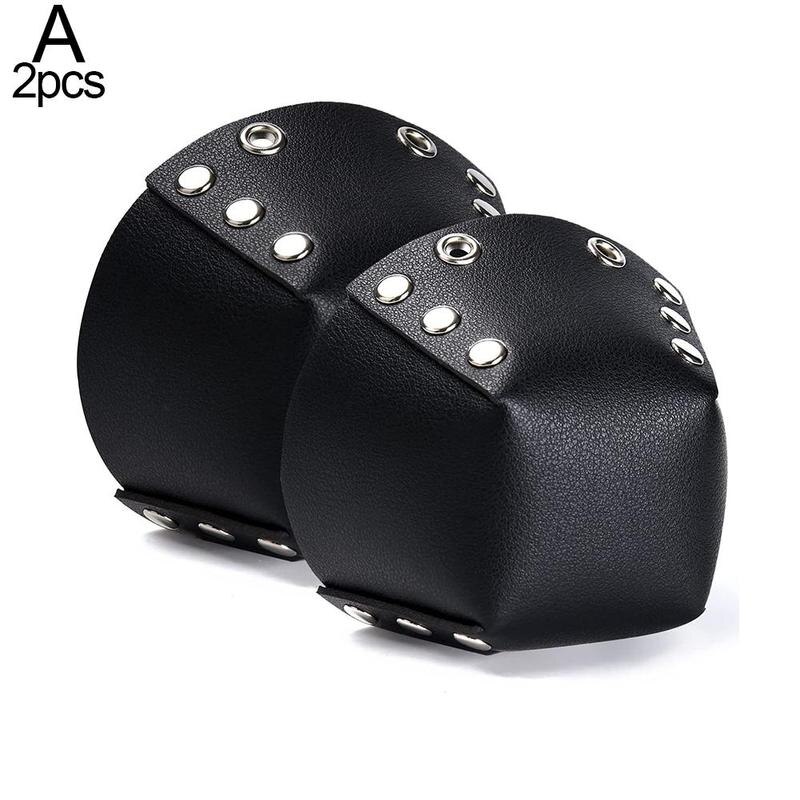 Protectores de puntera para patín de ruedas, protectores de punta de cuero para patinaje sobre hielo, accesorios deportivos, novedad, 1 par: Black