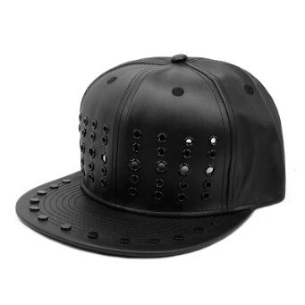Xdanqinx Punk Stijl Hip Hop Caps Voor Mannen Vrouwen Metalen Gat Hoofdtooi Decoratie Platte Rand Cap Verstelbare Paar hoed: style-2