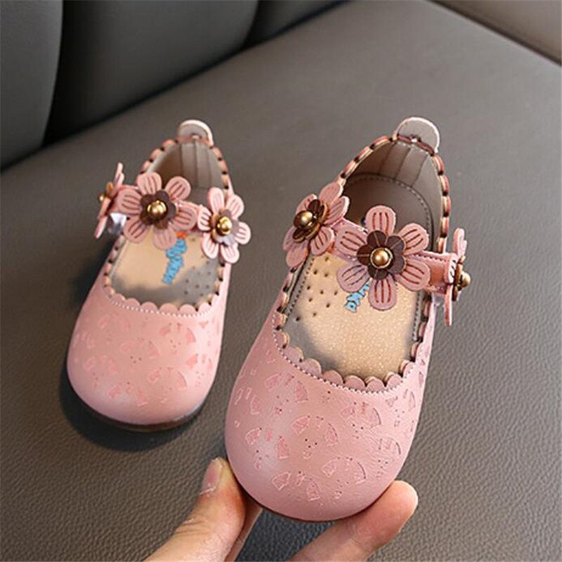 Leuke Mode Meisjes Kinderen Leren Enkele Schoenen Voor Peuters Kids Prinses Schoenen Voor Kinderen Platte Zachte Party Dansen Schoenen: Roze / 25