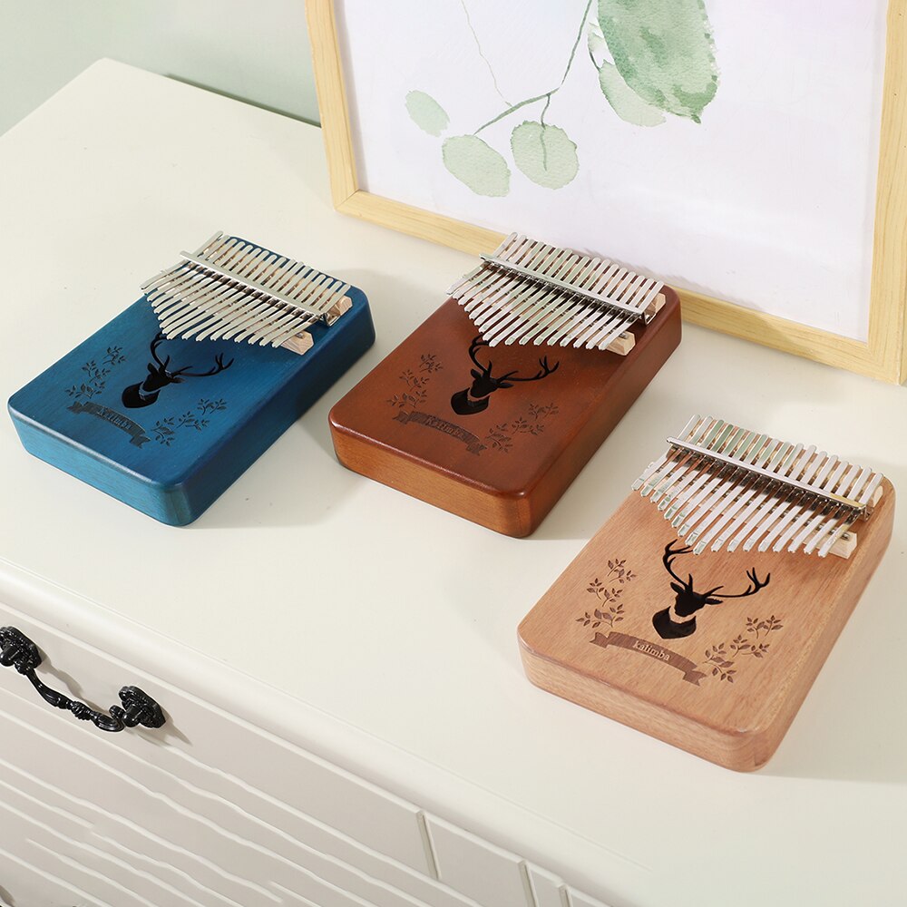 Kalimba 17 Key Finger Thumb Piano Music Box Mbira Mini Calimba Musical Instrument Mahogany Wooden Africa 30 key Machine 21 Keys