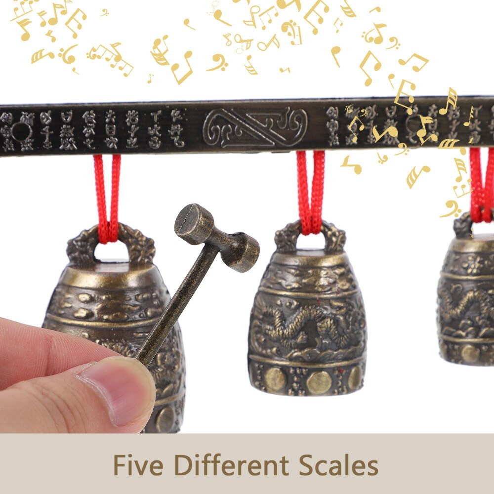1 Set Alloy Chimes Hand Bell Musical Instrument Model Desktop Ornament