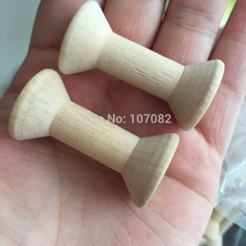 40pcs/lot 40*20mm Natural Wood Spools Wooden Spool Bobbins DIY Sewing Tools Crafts Threading Sewing Needlework For Scrapbooking
