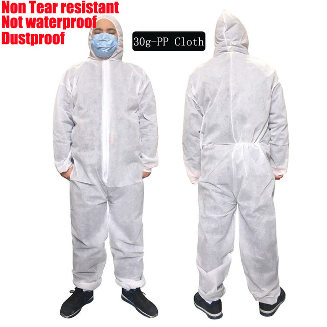 Ropa protectora desechable, impermeable, resistente al aceite, ropa de seguridad para el trabajo, cubierta de pintura Spary, ropa de protección, traje general: XXXL / Beige