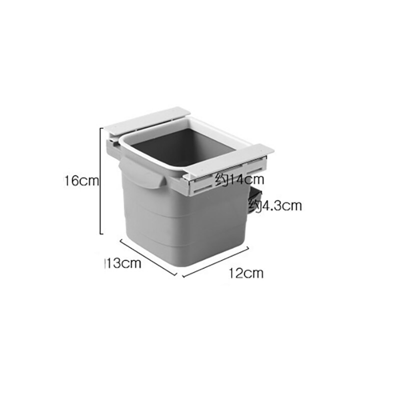 Poubelle à tiroir adhésif de bureau gain de place, crayon sous support de bureau collant, cosmétiques vaisselle, seau organisateur: Grey