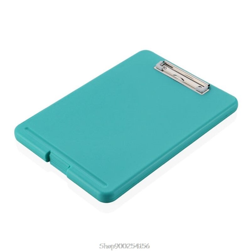 A4 Plastic Storage Clipboard File Box Case Document File Folders Clipboard Writing Pad Stationery Office Supply N12 20: Green