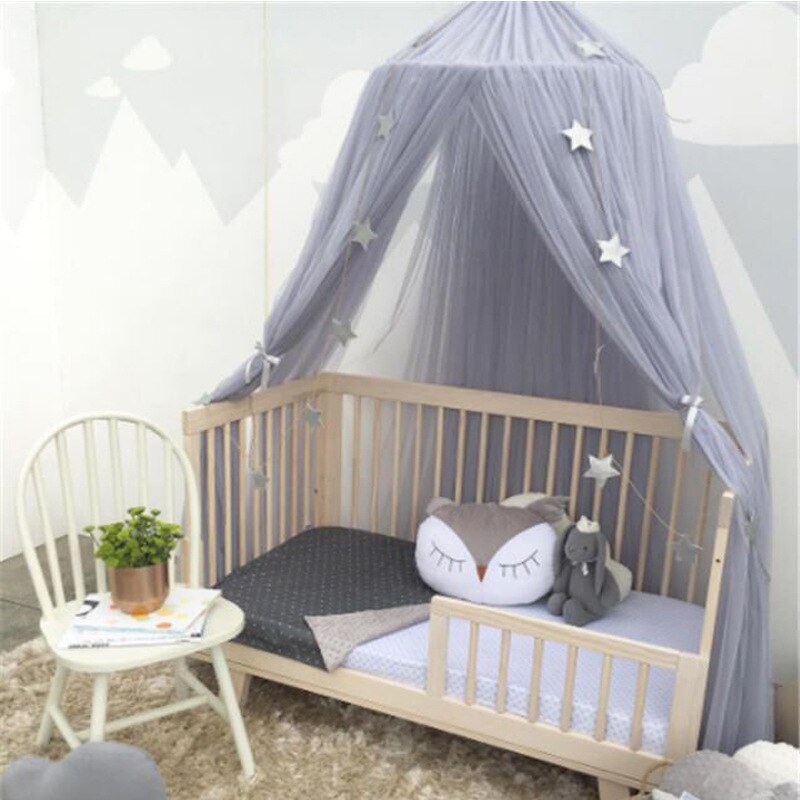 baby seng mygg krybbe tyll gardiner til soverom leke hus telt prinsesse krone kuppel seng gardin til låve barnerom