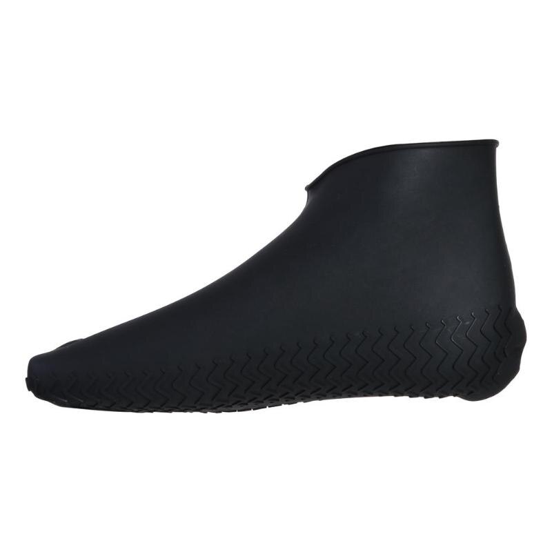 VKTECH 2Pcs Waterproof Shoe Cover Silicone Non-Slip Shoes Cover Protector Unisex Rain Boots Overshoes Outdoor Indoor Dust Covers: Black / S
