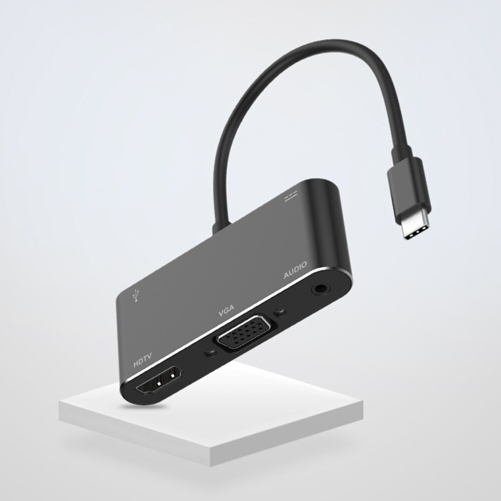 5 in 1 USB-C Type-C to HDMI/VGA/USB/PD HUB Adapter VGA Cable Audio USB 3.0 PD Converter Lot for laptop PC Computer Accessories