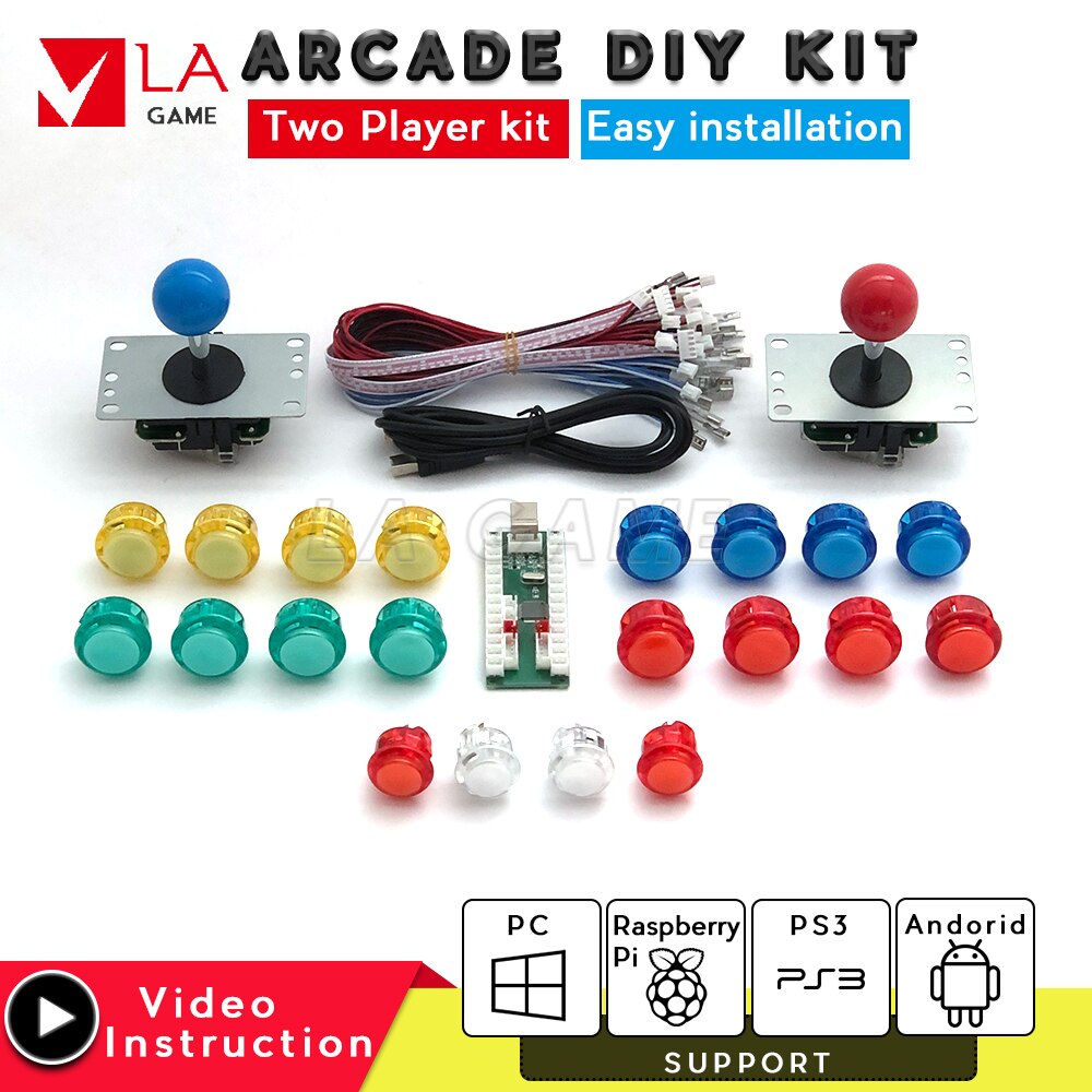 2 Spieler Diy Bausatz Controle Arkade Usb Encoder Pc Rasberry Pi Sanwa Joystick Arkade Schrank Für Mame Jamma Projekt