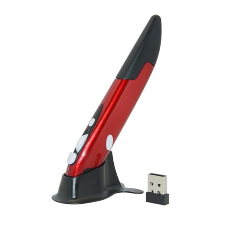 Universal2.4GHz Caneta Mouse Óptico Sem Fio USB Tablet Laptop Pocket PC Inteligente Desenho Ensino material de Escritório: Vermelho
