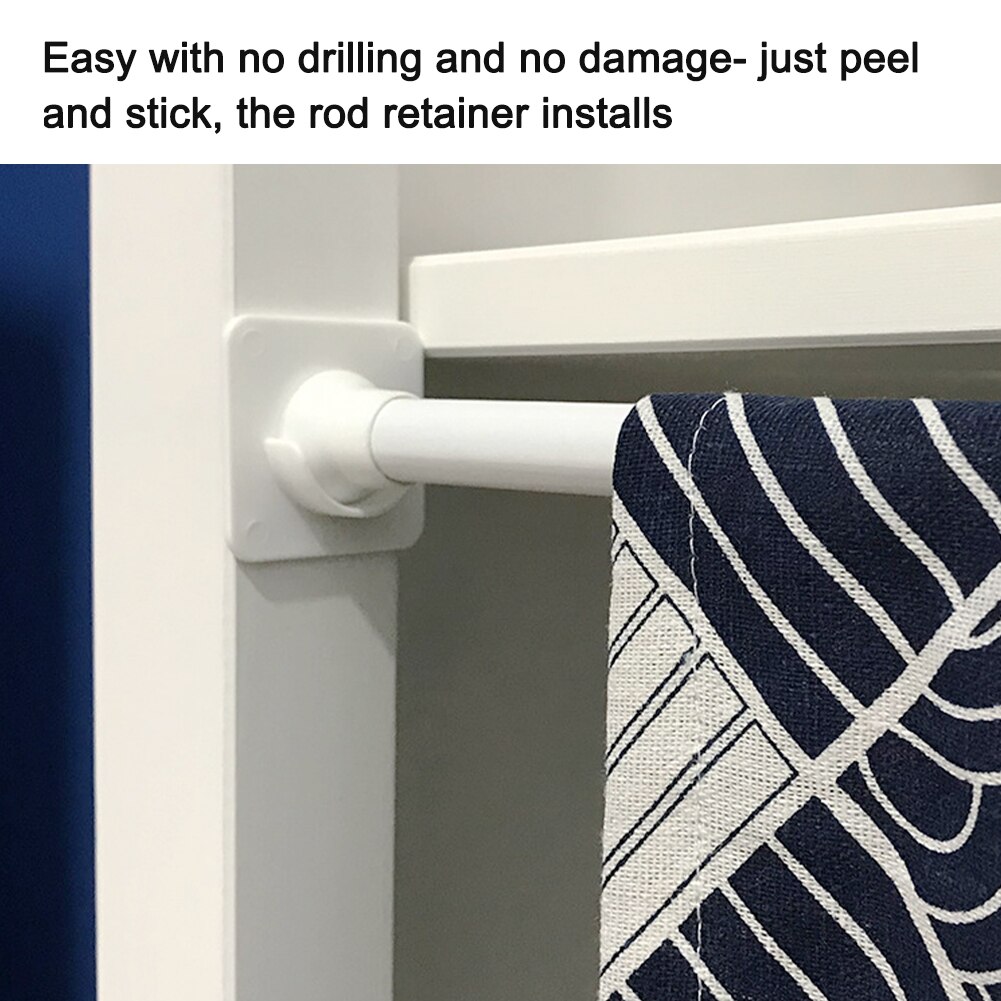 Adhésif sans perçage, fixation facile à installer, support de tringle à rideau, bâton en plastique bricolage mural carré universel