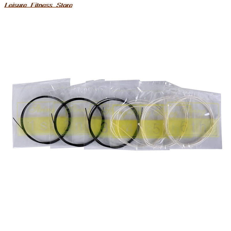 6Pcs Zwart Wit Gitaar Snaren Professionele Muziek Instrument Snaren Set Nylon Fiber Klassieke Gitaar Vervanging 6 Snaren Set